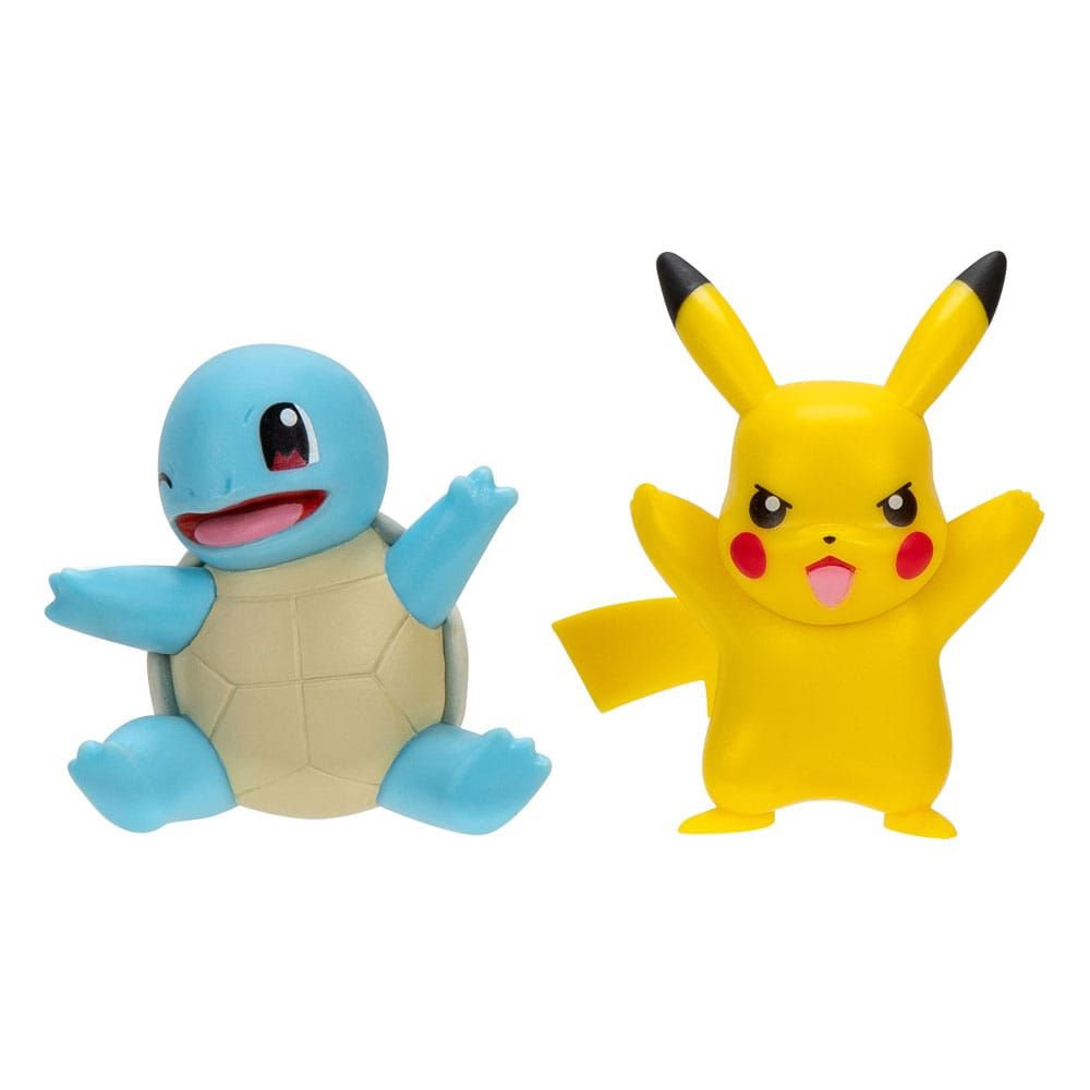Pokémon Battle Figure First Partner Set Figure 2-Pack Squirtle #2, Pikachu #9 Jazwares