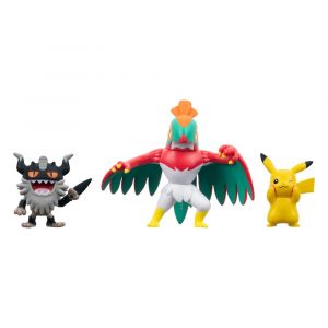 Pokémon Battle Figure Set 3-Pack Pikachu #8, Perrserker, Hawlucha 5 cm Jazwares