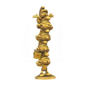 The Smurfs Resin Soška Smurfs Column Gold Limited Edition 50 cm