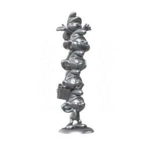 The Smurfs Resin Soška Smurfs Column Silver Limited Edition 50 cm