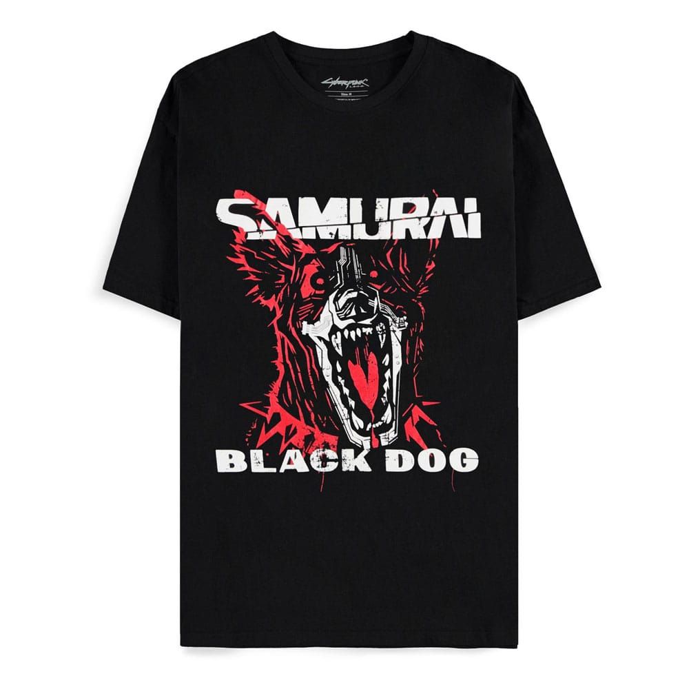 Cyberpunk 2077 Tričko Black Dog Samurai Album Art Velikost S Difuzed