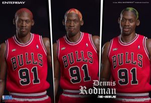 NBA Kolekce Real Masterpiece Akční Figurka 1/6 Dennis Rodman Limited Retro Editon 33 cm Enterbay