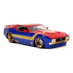 Marvel Hollywood Rides Kov. Model 1/24 1973 Ford Mustang Mach 1 with Captain Marvel Figure Jada Toys