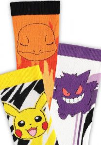Pokémon Ponožky 3-Pack Pikachu, Charmander, Gengar 39-42 Difuzed
